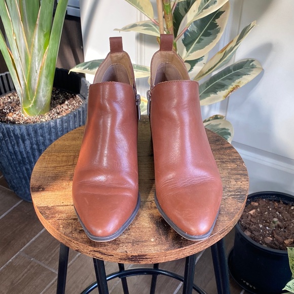 Franco Sarto Tan Leather Ankle Booties - Picture 2 of 6